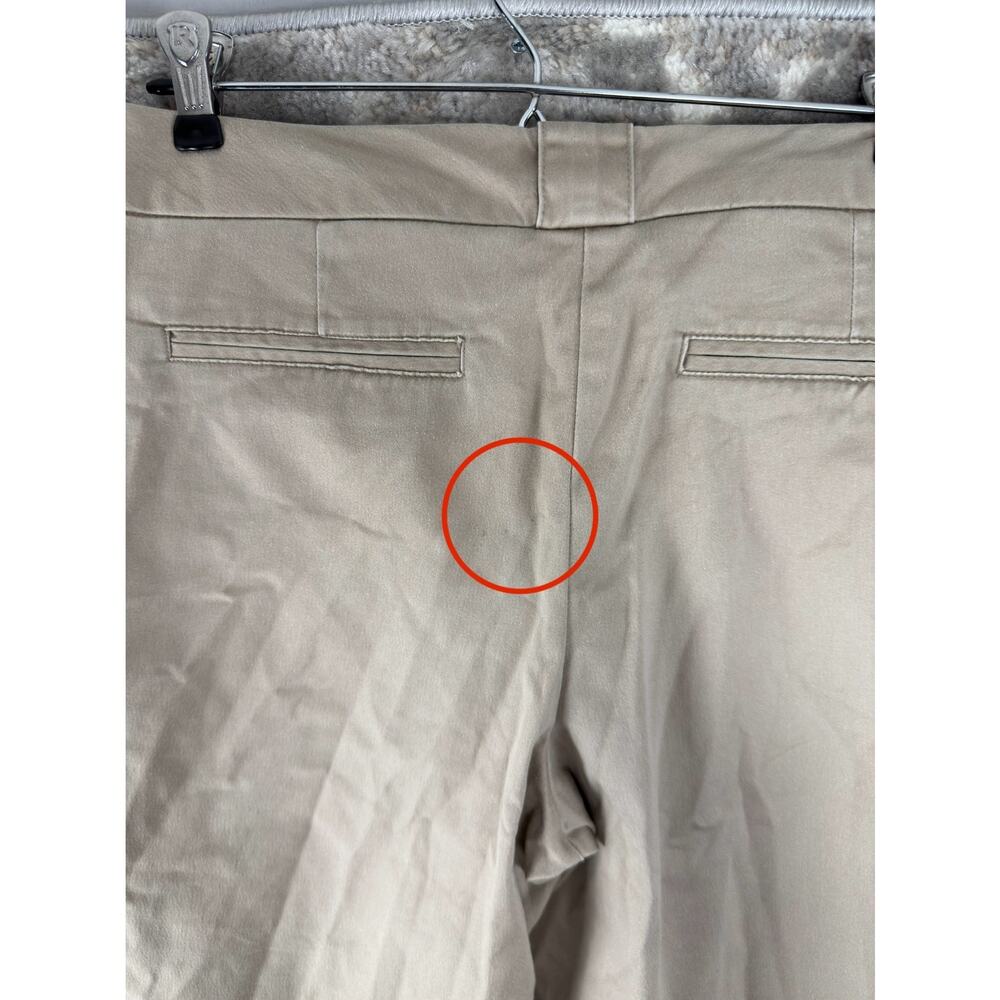 Worthington Size 8 Flat Front Pants Ankle Casual Career Pants Beige Pocket - Picture 4 of 14